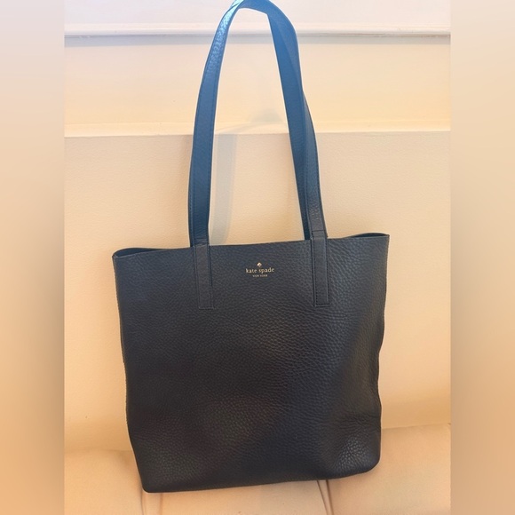 Kate spade black pebble leather tote bag